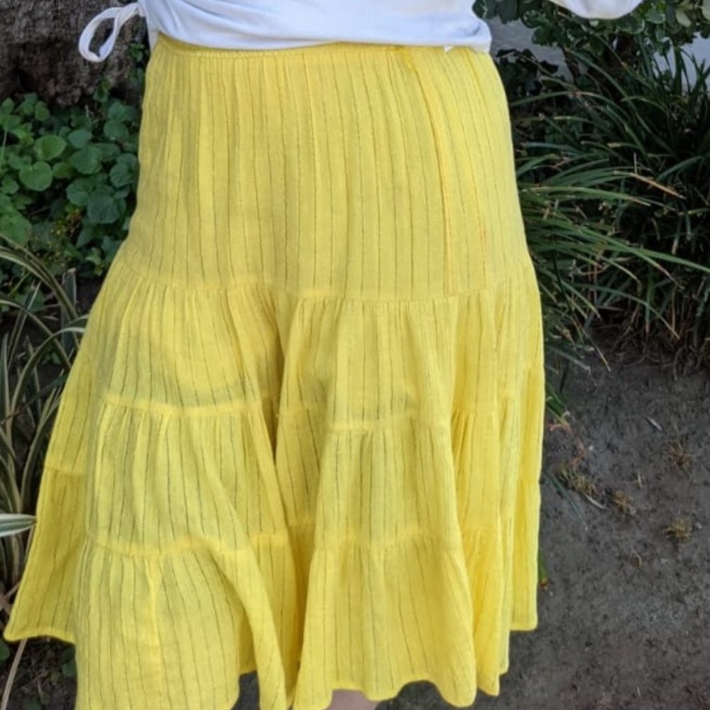 yellow midi length/knee length skirt for teen girl